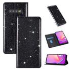For Samsung Galaxy S10e Ultrathin Glitter Magnetic Horizontal Flip Leather Case with Holder & Card Slots(Black) - 1