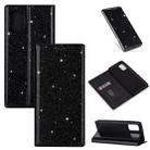 For Samsung Galaxy A41 Ultrathin Glitter Magnetic Horizontal Flip Leather Case with Holder & Card Slots(Black) - 1