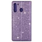 For Samsung Galaxy A21 Ultrathin Glitter Magnetic Horizontal Flip Leather Case with Holder & Card Slots(Purple) - 4