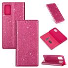 For Samsung Galaxy S20 Ultrathin Glitter Magnetic Horizontal Flip Leather Case with Holder & Card Slots(Rose Red) - 1