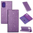 For Samsung Galaxy S20 Ultrathin Glitter Magnetic Horizontal Flip Leather Case with Holder & Card Slots(Purple) - 1