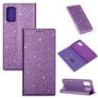 For Samsung Galaxy S20+ Ultrathin Glitter Magnetic Horizontal Flip Leather Case with Holder & Card Slots(Purple) - 1