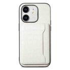 For iPhone 11 Crocodile Texture Card Bag Design Full Coverage Phone Case(White) - 1
