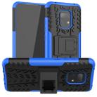 For Xiaomi Redmi 10X 5G Tire Texture Shockproof TPU + PC Protective Case with Holder(Blue) - 1
