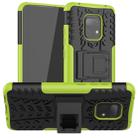For Xiaomi Redmi 10X 5G Tire Texture Shockproof TPU + PC Protective Case with Holder(Green) - 1