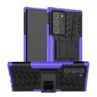 For Samsung Galaxy Note20 Ultra Tire Texture Shockproof TPU + PC Protective Case with Holder(Purple) - 1