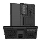 For Samsung Galaxy Note20 Ultra Tire Texture Shockproof TPU + PC Protective Case with Holder(Black) - 1