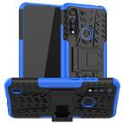 For Motorola Moto G8 Power Lite Tire Texture Shockproof TPU + PC Protective Case with Holder(Blue) - 1