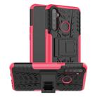 For OPPO Realme / Realme C3 Tire Texture Shockproof TPU + PC Protective Case with Holder(Rose Red) - 1