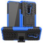 For Xiaomi Redmi 9 Tire Texture Shockproof TPU + PC Protective Case with Holder(Blue) - 1