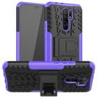 For Xiaomi Redmi 9 Tire Texture Shockproof TPU + PC Protective Case with Holder(Purple) - 1