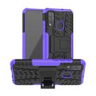 For Huawei P Smart (2020) Tire Texture Shockproof TPU + PC Protective Case with Holder(Purple) - 1