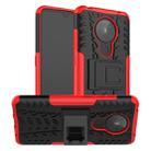 For Nokia 5.3 Tire Texture Shockproof TPU + PC Protective Case with Holder(Red) - 1