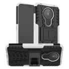 For Nokia 5.3 Tire Texture Shockproof TPU + PC Protective Case with Holder(White) - 1