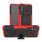 For Huawei Honor 9X Lite Tire / Honor 8X Texture Shockproof TPU + PC Protective Case with Holder(Red) - 1