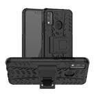 For Huawei Honor 9X Lite / Honor 8X Tire Texture Shockproof TPU + PC Protective Case with Holder(Black) - 1