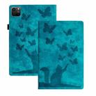 For iPad Pro 12.9 2022 / 2021 / 2020 Butterfly Cat Embossing Leather Tablet Case(Sky Blue) - 1