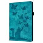 For iPad Air 11 2024 / Pro 11 2021 / 2020 Butterfly Cat Embossing Leather Tablet Case(Sky Blue) - 2