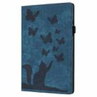 For iPad Pro 11 2024 Butterfly Cat Embossing Leather Tablet Case(Dark Blue) - 2