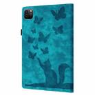 For iPad Pro 11 2024 Butterfly Cat Embossing Leather Tablet Case(Sky Blue) - 3