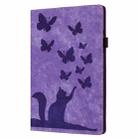 For iPad Pro 13 2024 Butterfly Cat Embossing Leather Tablet Case(Purple) - 2