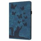 For iPad Pro 13 2024 Butterfly Cat Embossing Leather Tablet Case(Dark Blue) - 2