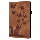 For iPad Pro 13 2024 Butterfly Cat Embossing Leather Tablet Case(Brown) - 2