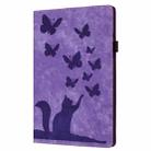 For iPad mini 2024 / 2021 Butterfly Cat Embossing Leather Tablet Case(Purple) - 2