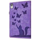 For iPad mini 2024 / 2021 Butterfly Cat Embossing Leather Tablet Case(Purple) - 3