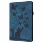 For iPad mini 2024 / 2021 Butterfly Cat Embossing Leather Tablet Case(Dark Blue) - 2