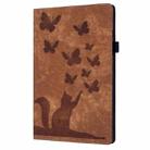 For iPad mini 2024 / 2021 Butterfly Cat Embossing Leather Tablet Case(Brown) - 2