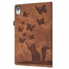 For iPad mini 2024 / 2021 Butterfly Cat Embossing Leather Tablet Case(Brown) - 3