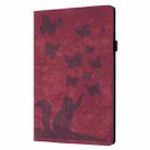 For iPad mini 2024 / 2021 Butterfly Cat Embossing Leather Tablet Case(Red) - 2