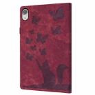 For iPad mini 2024 / 2021 Butterfly Cat Embossing Leather Tablet Case(Red) - 3