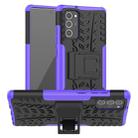 For Samsung Galaxy Note20 Tire Texture Shockproof TPU + PC Protective Case with Holder(Purple) - 1