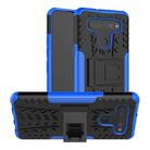 For LG K41S / K51S Tire Texture Shockproof TPU + PC Protective Case with Holder(Blue) - 1