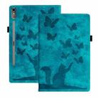 For Lenovo Tab P12 / Xiaoxin Pad Pro 12.7 Butterfly Cat Embossing Leather Tablet Case(Sky Blue) - 1