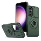 For Samsung Galaxy A13 Camshield MagSafe Ring Holder Armor Phone Case(Deep Green) - 1