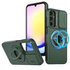 For Samsung Galaxy A15 5G Camshield MagSafe Ring Holder Armor Phone Case(Deep Green) - 1