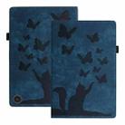 For Amazon Fire HD 10 2023 Butterfly Cat Embossing Leather Tablet Case(Dark Blue) - 1