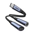 JOYROOM SY-C02 2 in 1 USB-C/Type-C to 3.5mm+USB-C/Type-C Audio Adapter Cable(Black) - 1