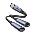 JOYROOM SY-C03 2 in 1 USB-C/Type-C to Dual USB-C/Type-C Audio Adapter Cable(Black) - 1