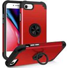 For iPhone SE 2022 / 2020 / 8 / 7 L2 Rotating Ring Holder Magnetic Phone Case(Red) - 1