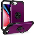 For iPhone SE 2022 / 2020 / 8 / 7 L2 Rotating Ring Holder Magnetic Phone Case(Dark Purple) - 1