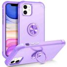 For iPhone 11 L2 Rotating Ring Holder Magnetic Phone Case(Light Purple) - 1