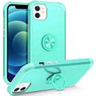 For iPhone 12 / 12 Pro L2 Rotating Ring Holder Magnetic Phone Case(Mint Green) - 1