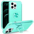 For iPhone 12 Pro Max L2 Rotating Ring Holder Magnetic Phone Case(Mint Green) - 1