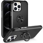 For iPhone 12 Pro Max L2 Rotating Ring Holder Magnetic Phone Case(Black) - 1