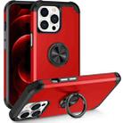 For iPhone 12 Pro Max L2 Rotating Ring Holder Magnetic Phone Case(Red) - 1