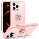 For iPhone 12 Pro Max L2 Rotating Ring Holder Magnetic Phone Case(Rose Gold) - 1
